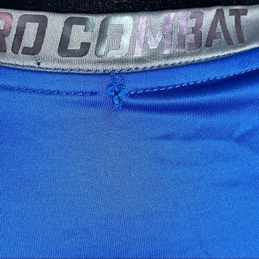 ✅ Nike Pro Combat Dri Fit Compression Cut Out Back blue tee shirt for women XXL - Picture 10 of 14